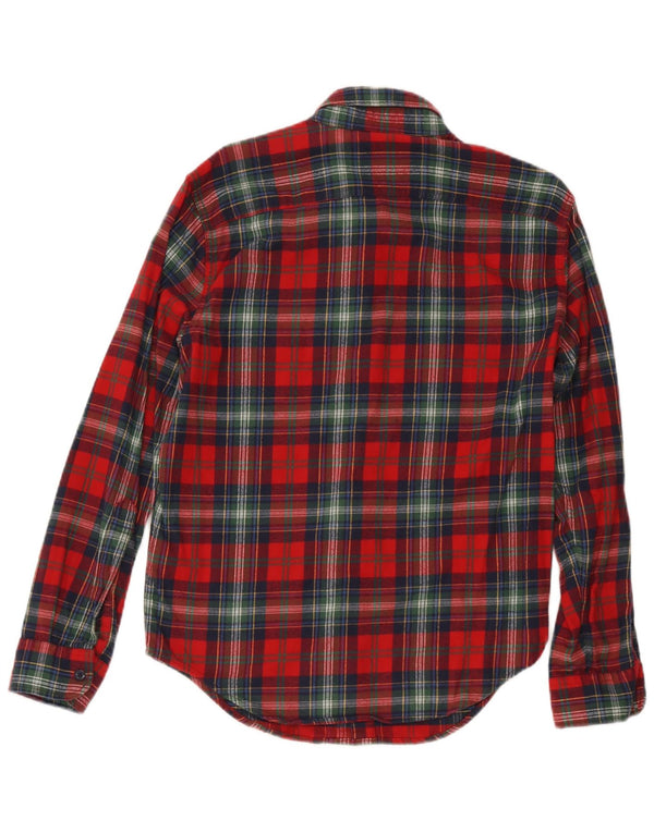 Abercrombie & Fitch Chemise en flanelle pour hommes Petit coton à carreaux rouge