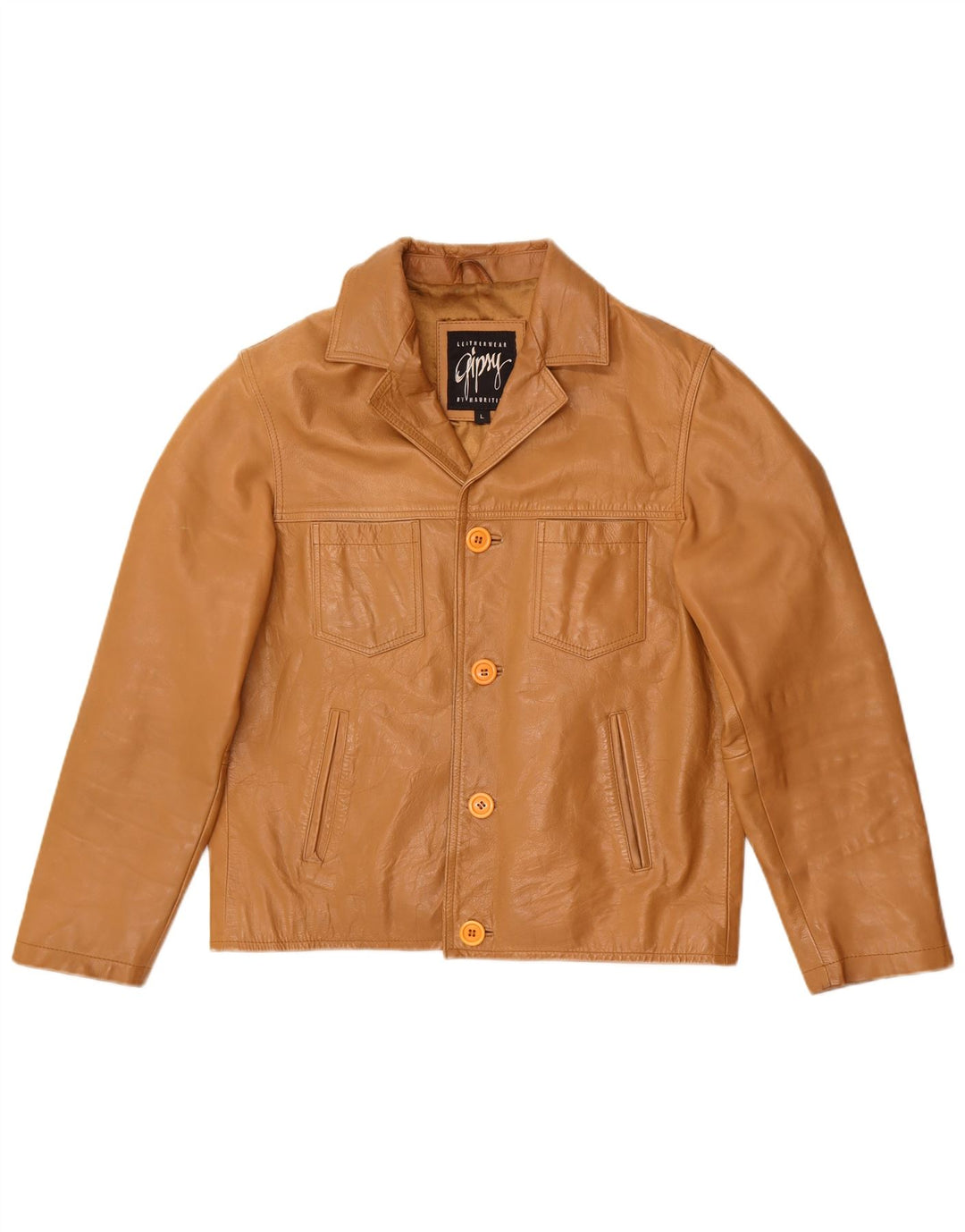 Giacca in pelle da uomo Gipsy UK 40 grande in pelle marrone