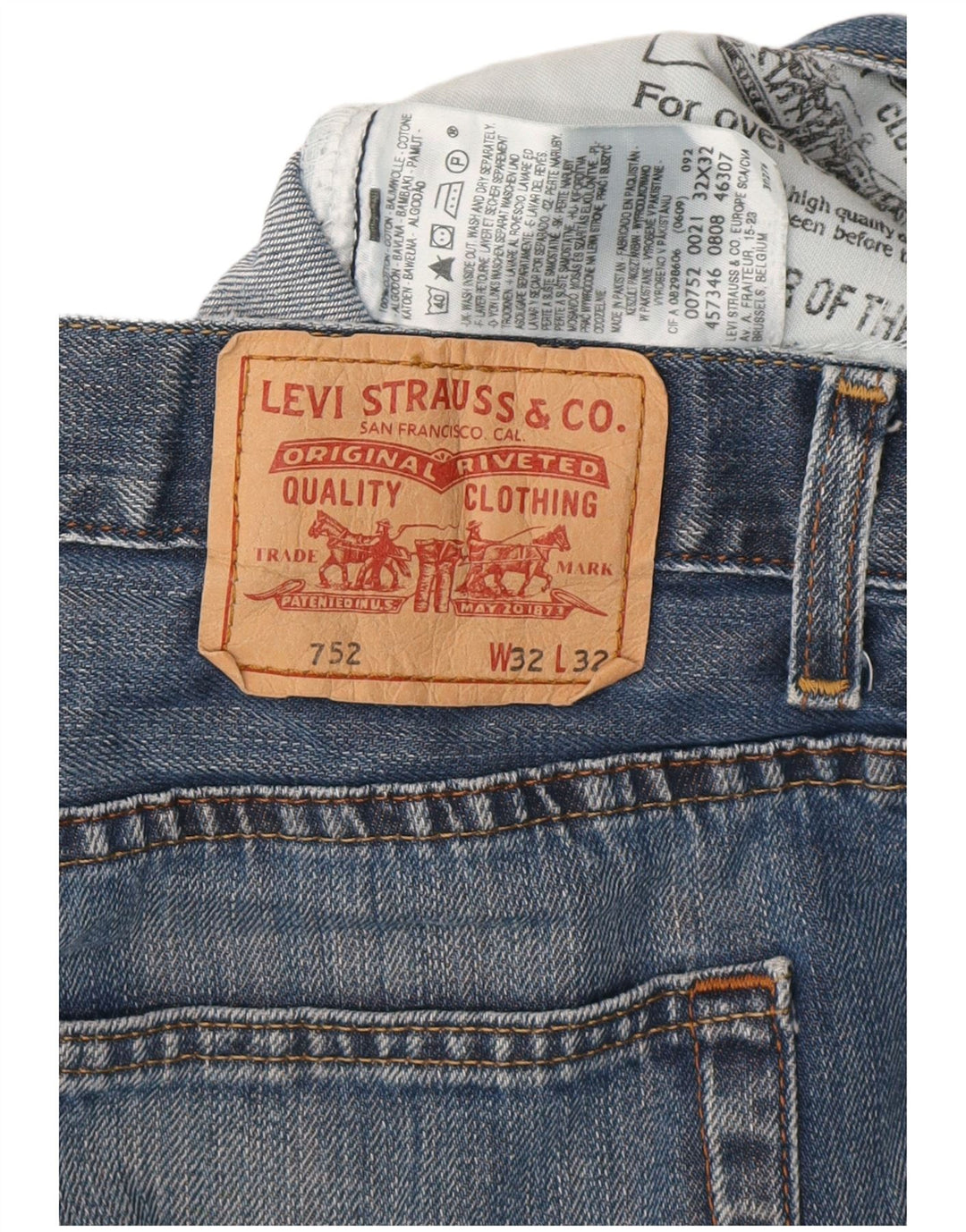 Levi's Herre 752 Denim Shorts W32 Medium Blue Bomuld