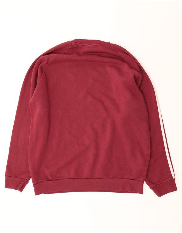 Adidas Mens Sweatshirt Jumper Large Burgundy Cotton