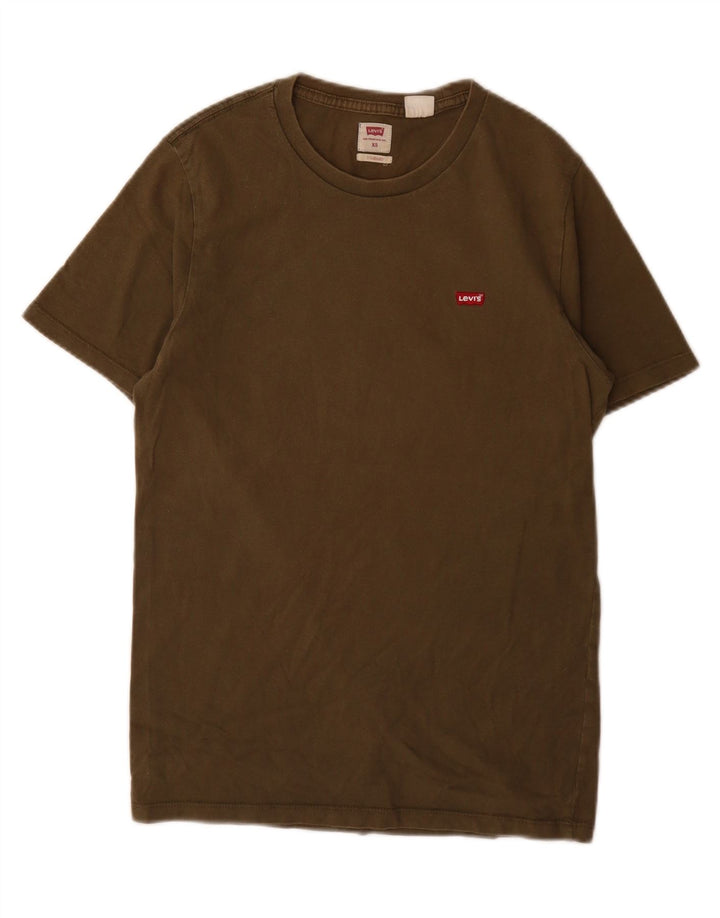 LEVI'S Mens Standard T-Shirt Top XS Khaki Vintage Levi's and Second-Hand Levi's from Messina Hembry 