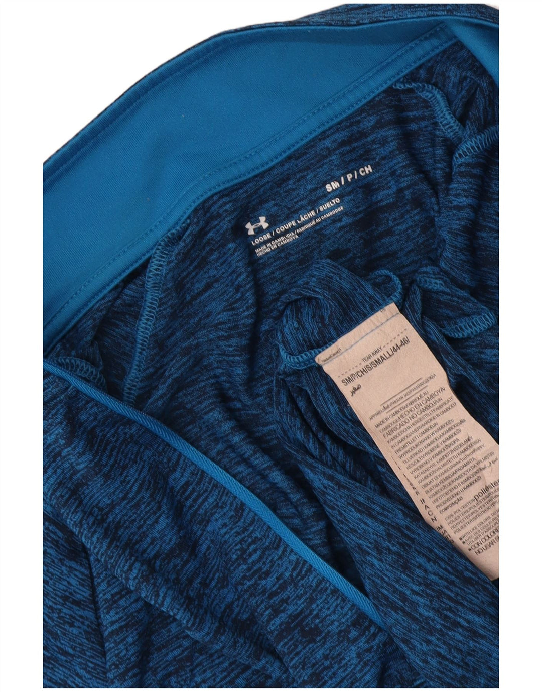 Under Armour Mens Zip Neck Pullover Tracksuit Top Small Blue Flecked