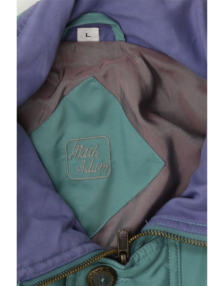 MARK ADAM Mens Bomber Jacket UK 40 Large Turquoise Colourblock Vintage Mark Adam and Second-Hand Mark Adam from Messina Hembry 