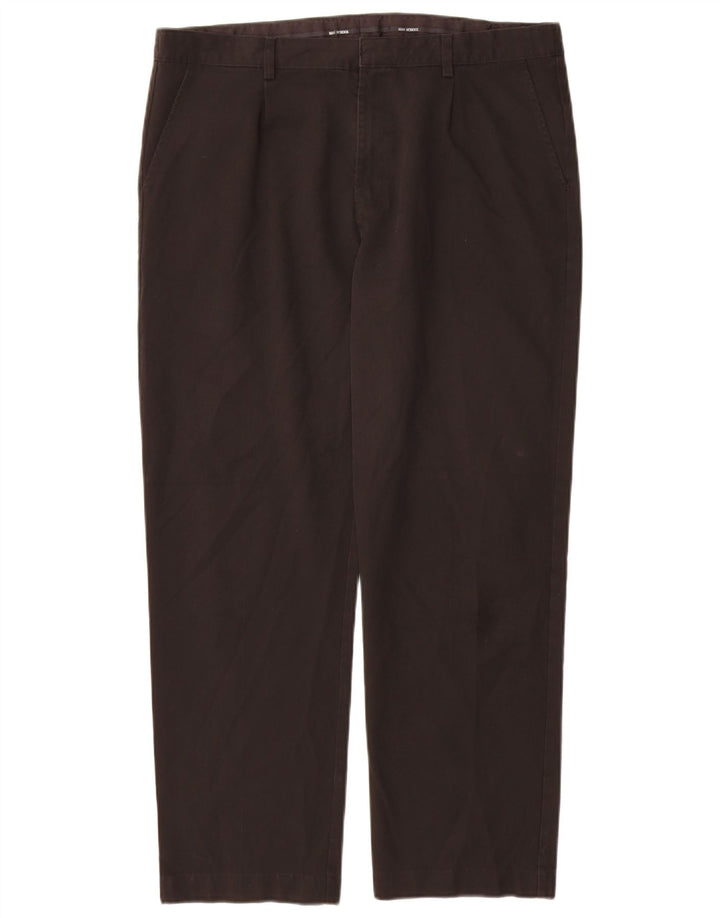 Marks & Spencer Straight Chino-bukser til mænd W36 L29 Sort polyester