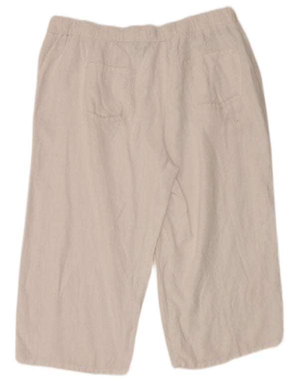 Marks & Spencer Womens High Waist Capri Trousers UK 16 Large W36 L21 White