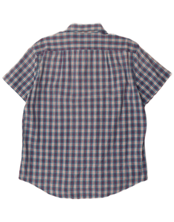 Paul Smith Mens Short Sleeve Shirt Large Blue Check Cotton