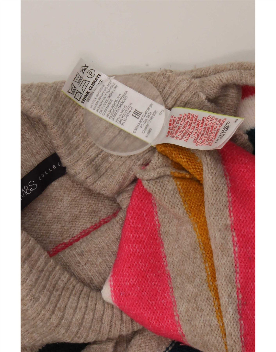Marks & Spencer Dame Rullehals Sweater UK 18 XL Flerfarvet