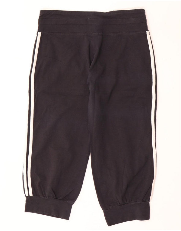 Adidas Dame Capri Træningsdragt Bukser Joggers UK 12 Medium Sort Bomuld