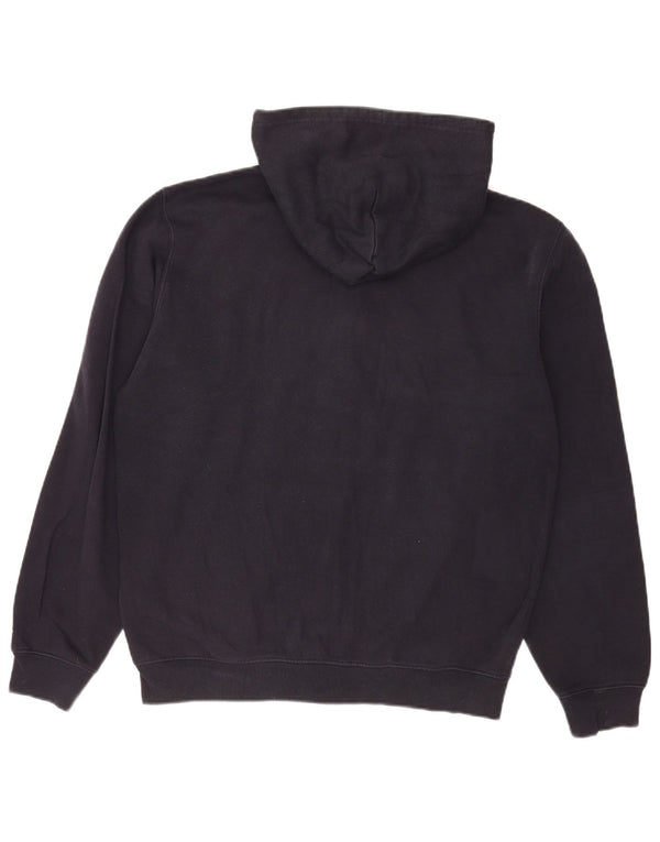 Champion Mens Graphic Zip Hoodie Sweater Large Navy Blue Cotton