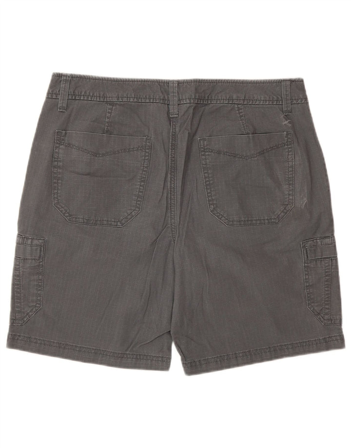 Eddie Bauer Womens Slightly Curvy Cargo Shorts US 6 Medium W30  Grey Cotton