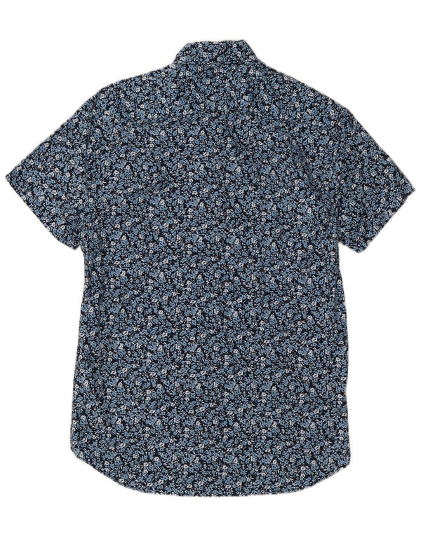 J. Crew Mens Short Sleeve Slim Shirt Small Blue Floral Cotton