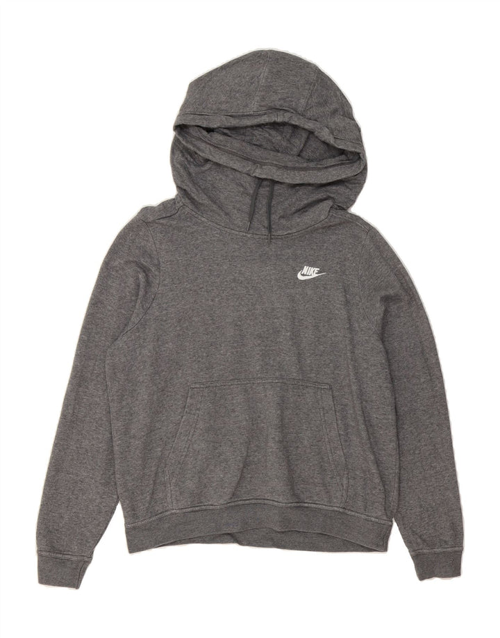 NIKE Womens Oversized Hoodie Jumper UK 14 Medium Grey Cotton Vintage Nike and Second-Hand Nike from Messina Hembry 