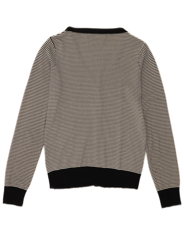 Maglione cardigan da donna Zara UK 12 Rayon a righe nero medio