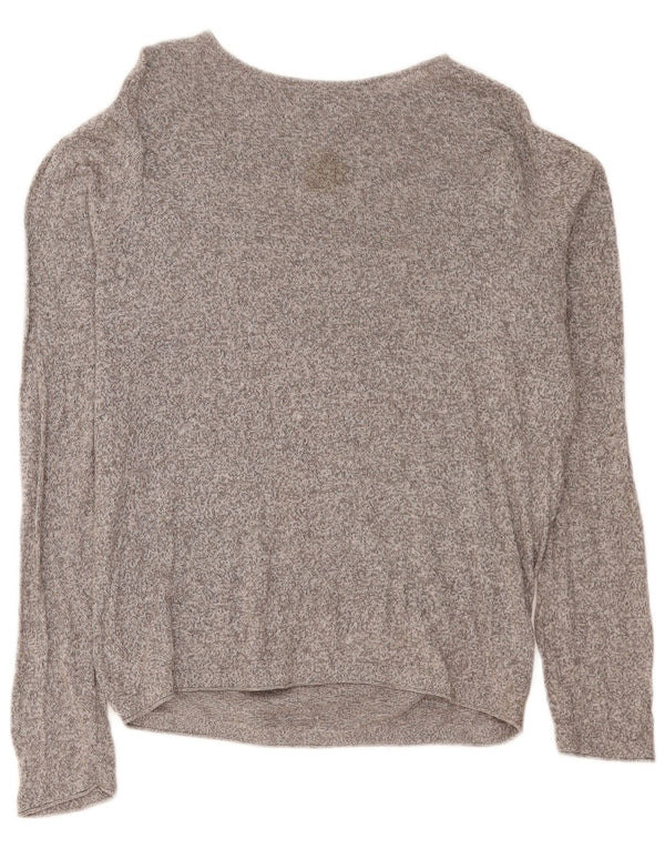Zara Herre Boat Neck Jumper Sweater Large Grå Flecked
