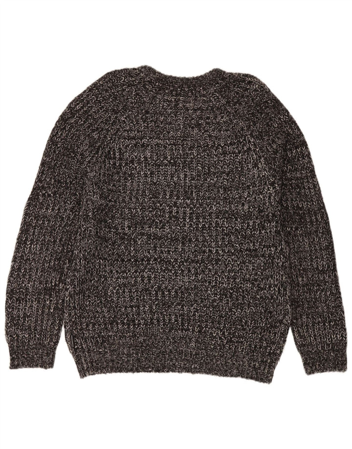 French Connection Mens Boat Neck Jumper Sweater Medium Grey Flecked Acrylic