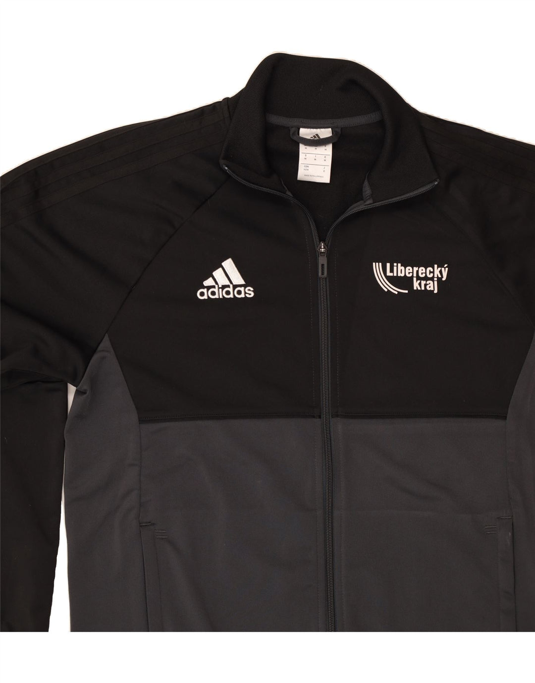 ADIDAS Mens Graphic Tracksuit Top Jacket Medium Black Colourblock Vintage Adidas and Second-Hand Adidas from Messina Hembry 