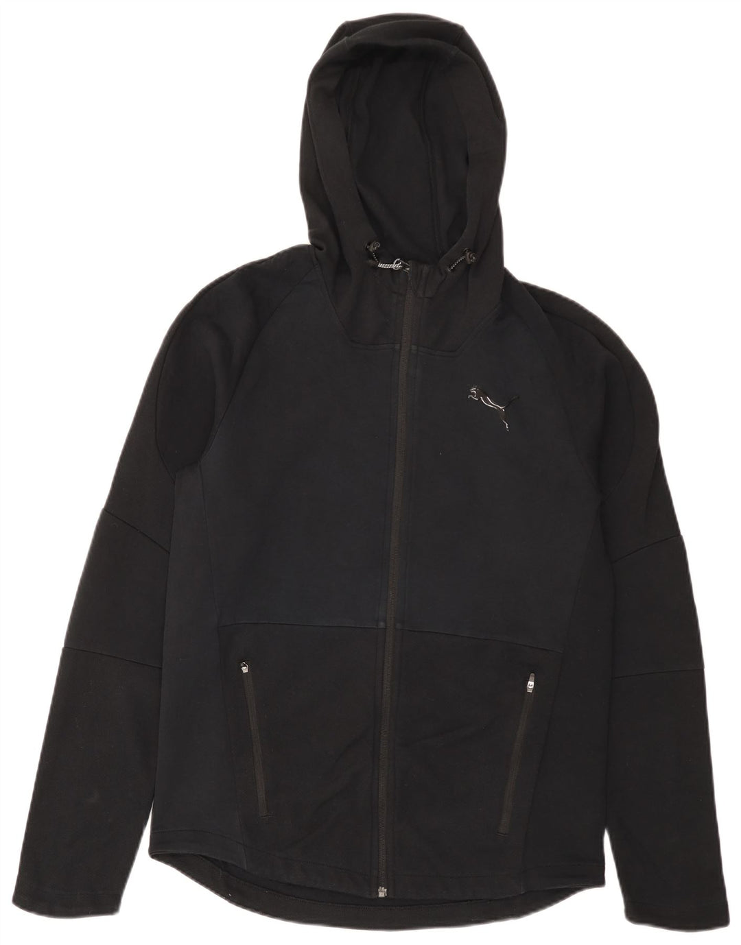 Puma Mens Zip Hoodie Sweater Medium Black Cotton