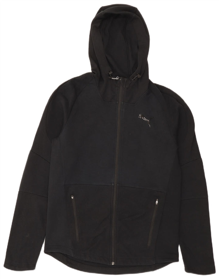Puma Mens Zip Hoodie Sweater Medium Black Cotton