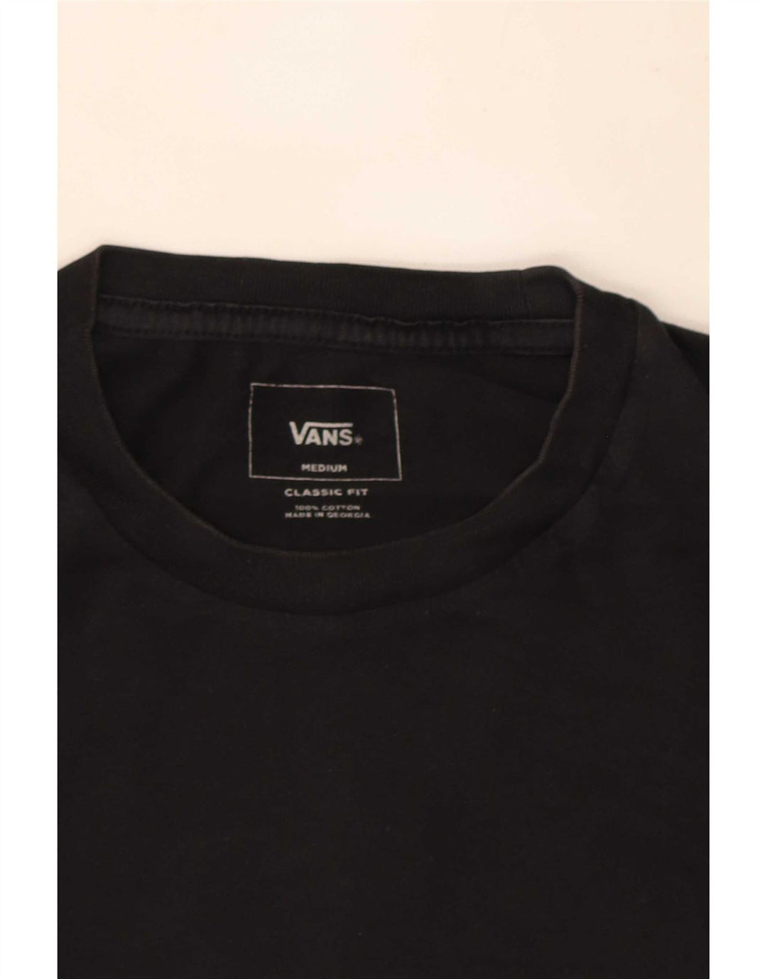 Vans Mens Classic Fit Graphic T-Shirt Top Medium Black Cotton