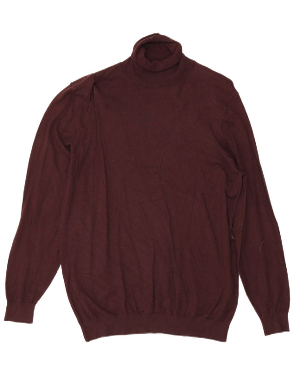 Maglione maglione collo alto da uomo Zara bordeaux medio