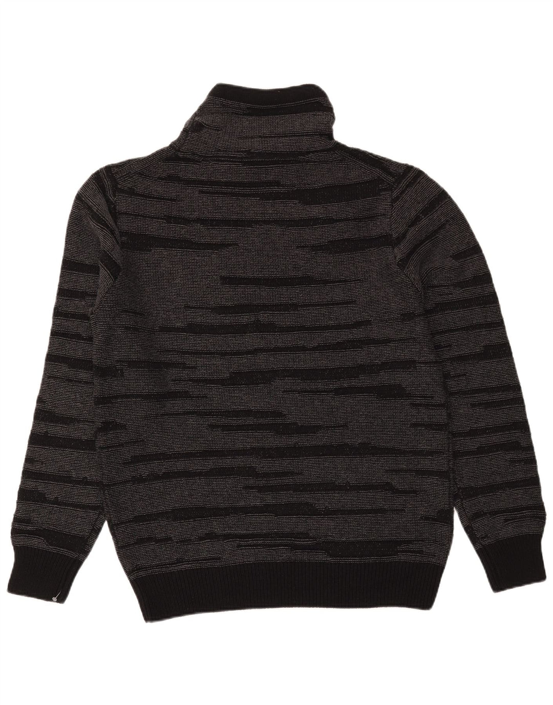 Dkny Mens Roll Neck Jumper Sweater Medium Black Striped Cotton