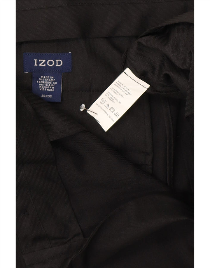 Izod Mens Straight Suit Trousers W36 L26 Black Polyester
