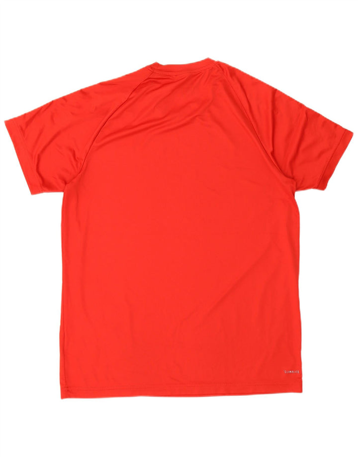 Adidas Mens Climalite Camiseta Top Grande Poliéster Vermelho