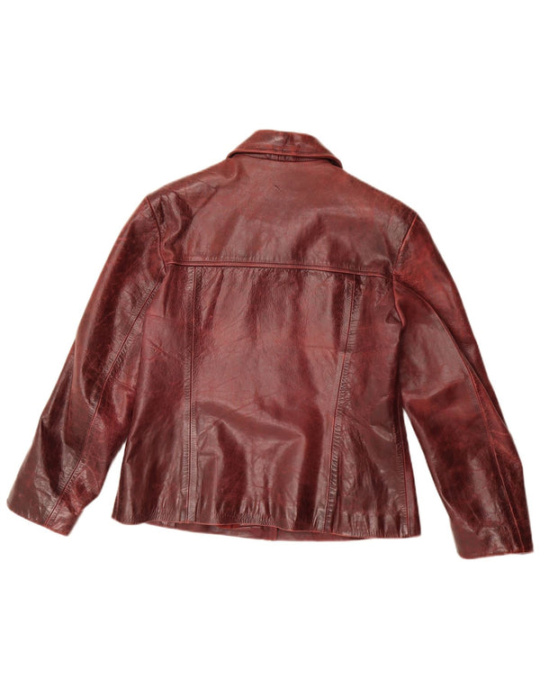 MDK Chaqueta de cuero para mujer UK 40 XL Borgoña