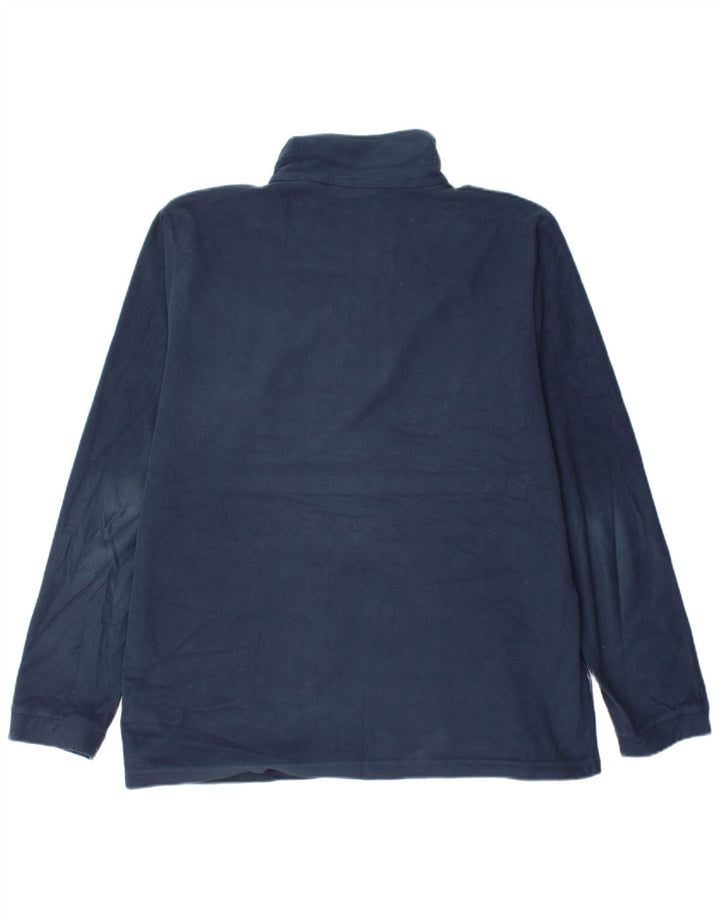 MOUNTAIN WAREHOUSE Mens Zip Neck Fleece Jumper Large Navy Blue Polyester
