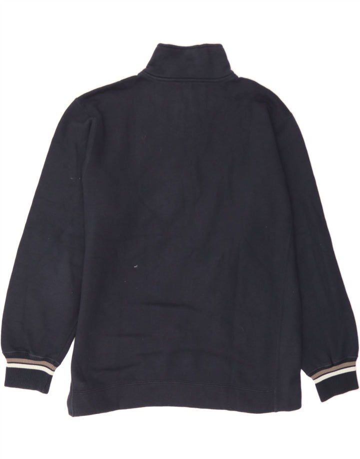 CHAMPION Mens Zip Neck Sweatshirt Jumper Medium Navy Blue Cotton Vintage Champion and Second-Hand Champion from Messina Hembry 