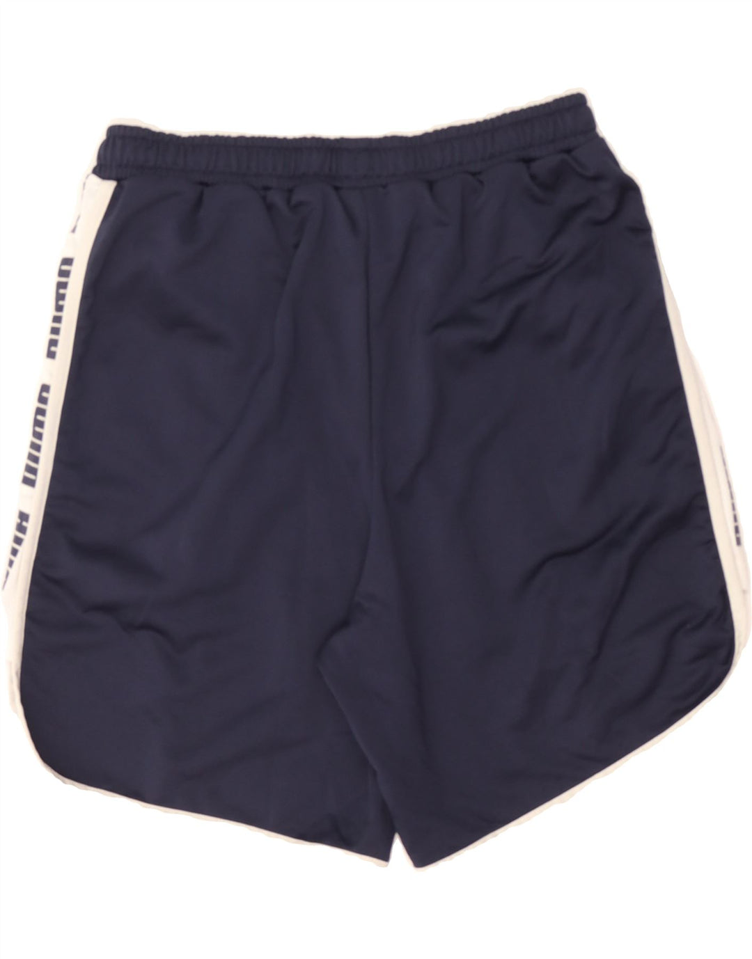 PUMA Mens Graphic Sport Shorts Medium Navy Blue Colourblock Polyester Vintage Puma and Second-Hand Puma from Messina Hembry 