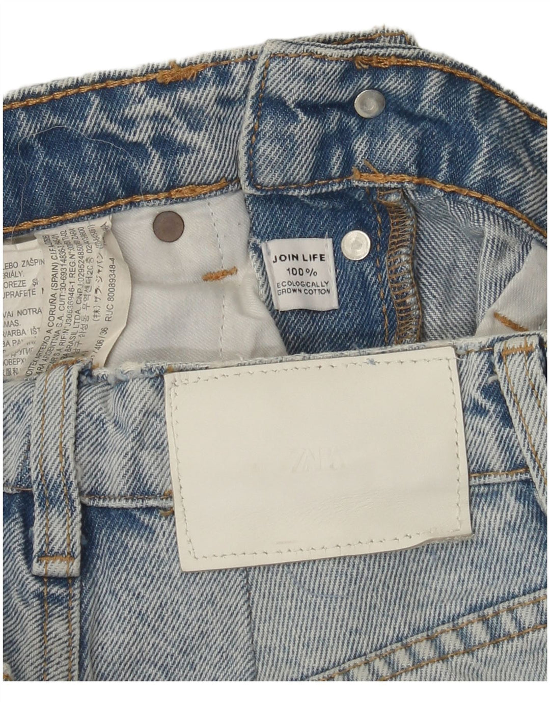 Zara Womens Straight Jeans W24 L24 Blue Cotton