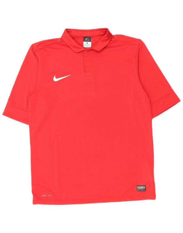 Nike Mens Dri Fit Polo Shirt Medium Red Polyester