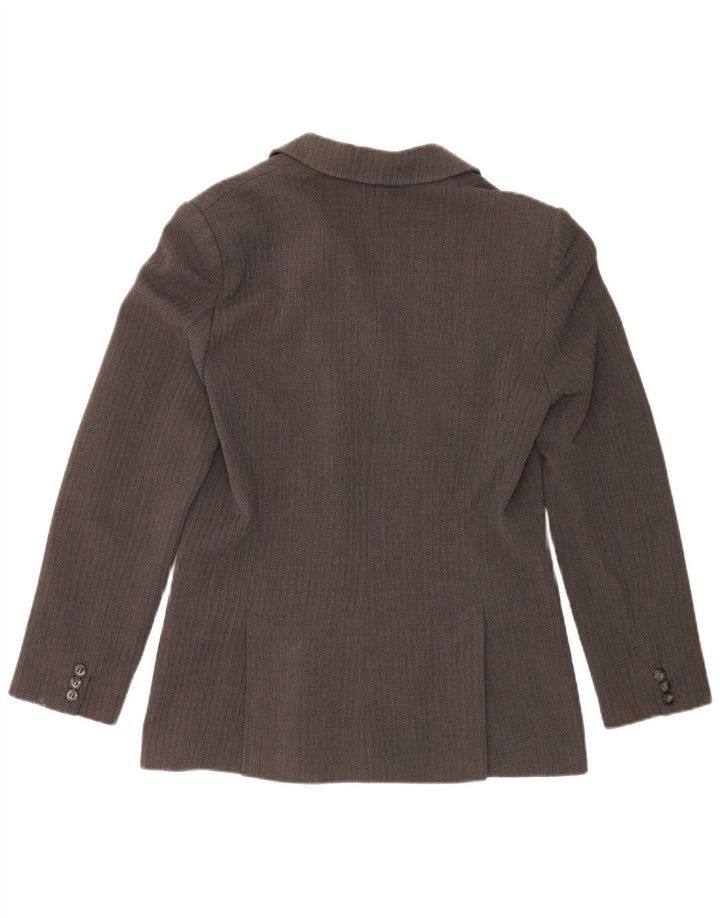 Max Mara Womens Weekend Blazer Jacket UK 16 Large Grey Chevron