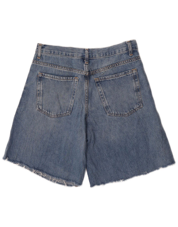Shorts jeans feminino de cintura alta Zara EU 36 XS W26 azul