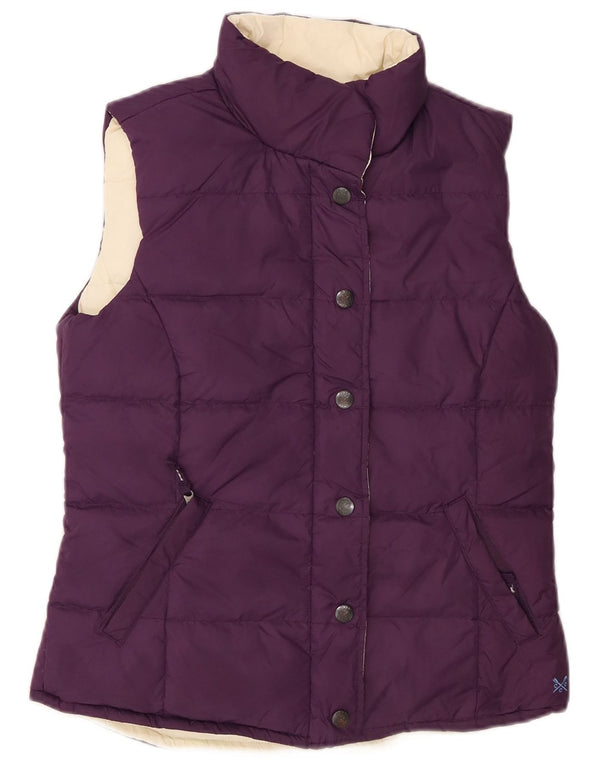 Crew Clothing Gilet rembourré réversible pour femme UK 10 Small Violet Colourblock