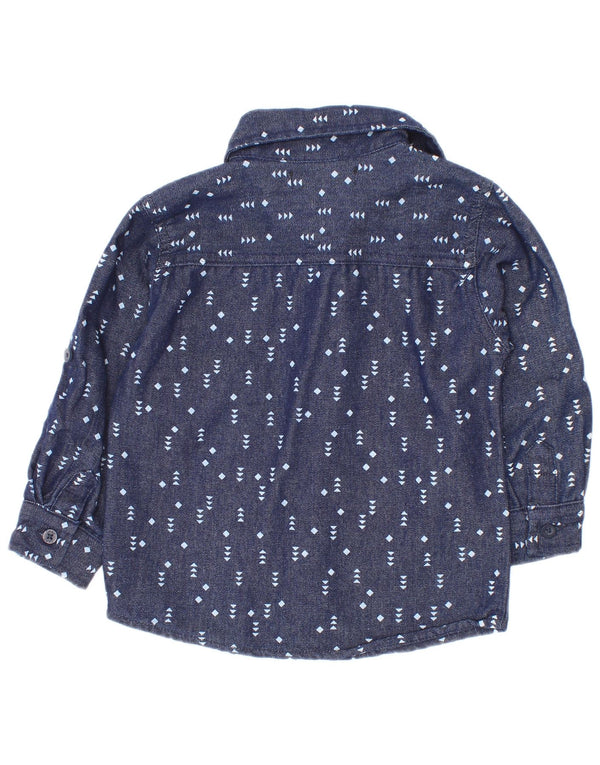 Dkny Baby-Jungen-Shirt, 12–18 Monate, marineblau gepunktete Baumwolle