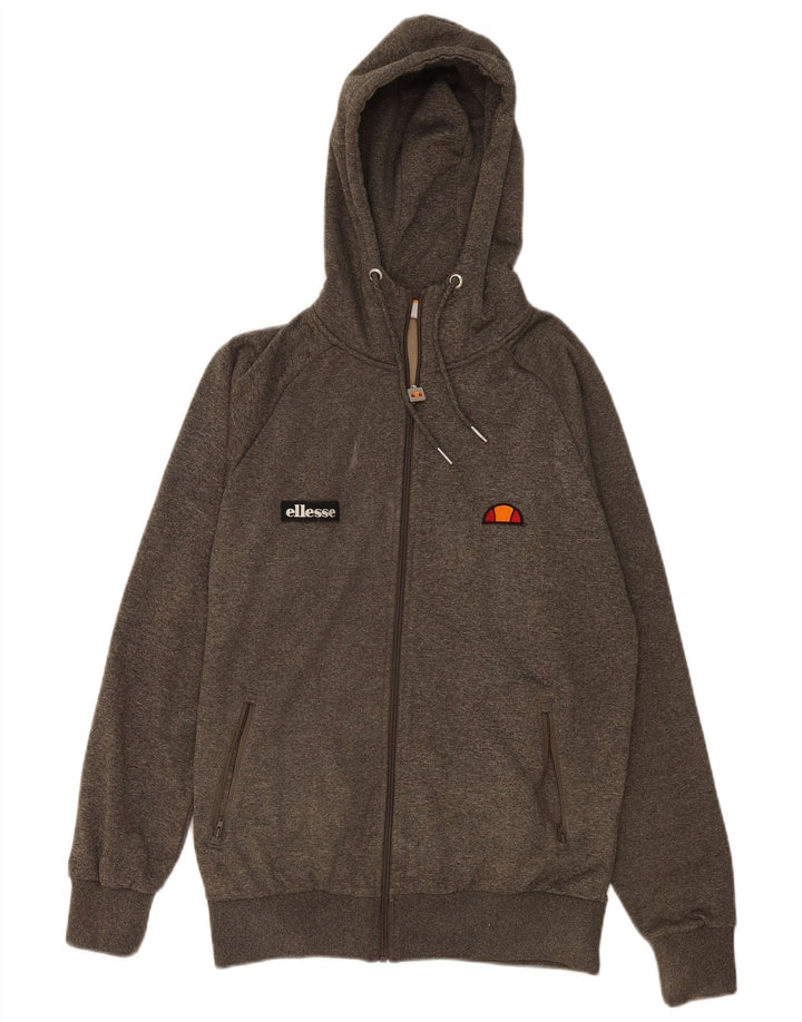 Ellesse Mens Graphic Zip Hoodie Sweater Medium Khaki Polyester