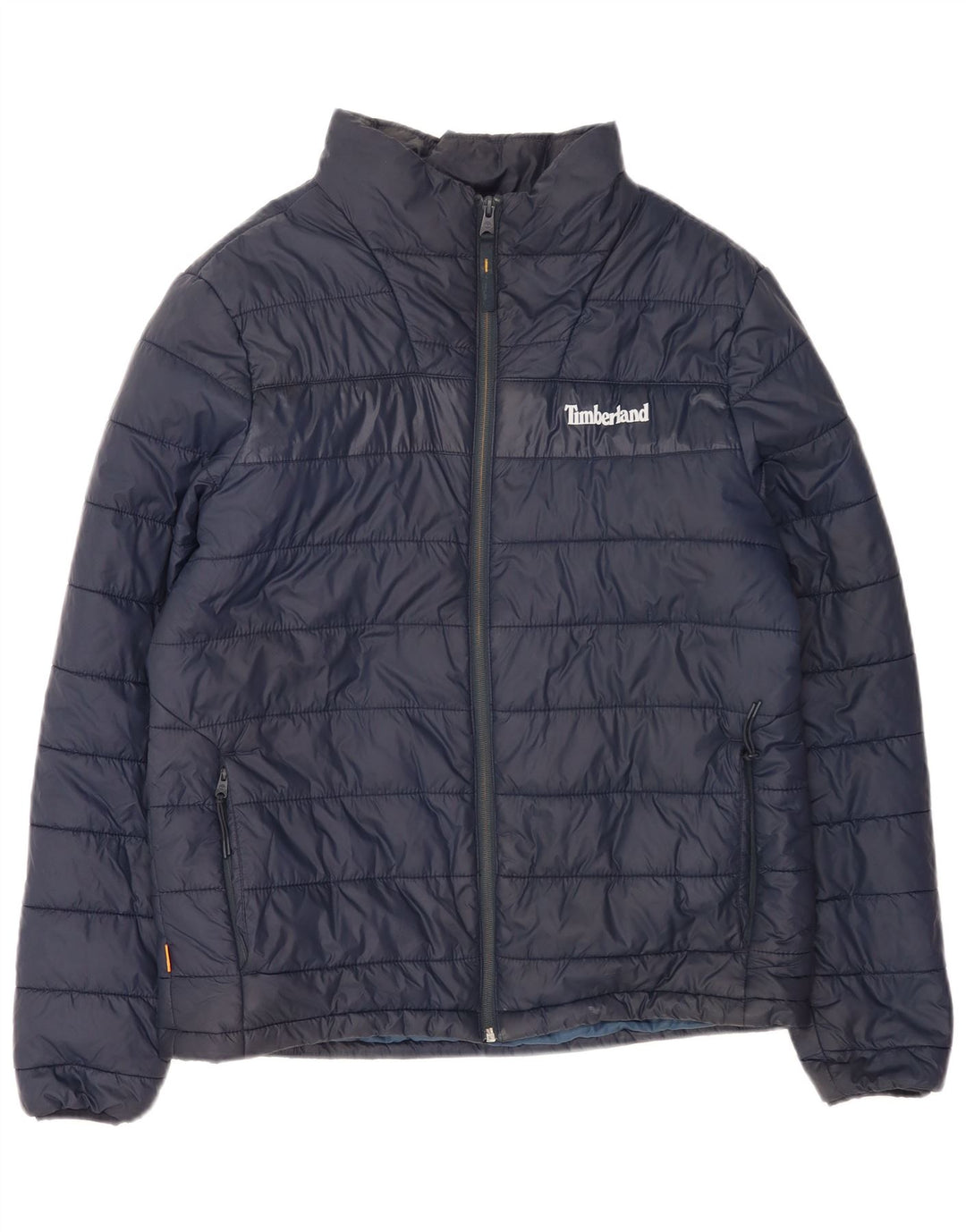 Timberland Mens Padded Jacket UK 38 Medium Navy Blue Nylon