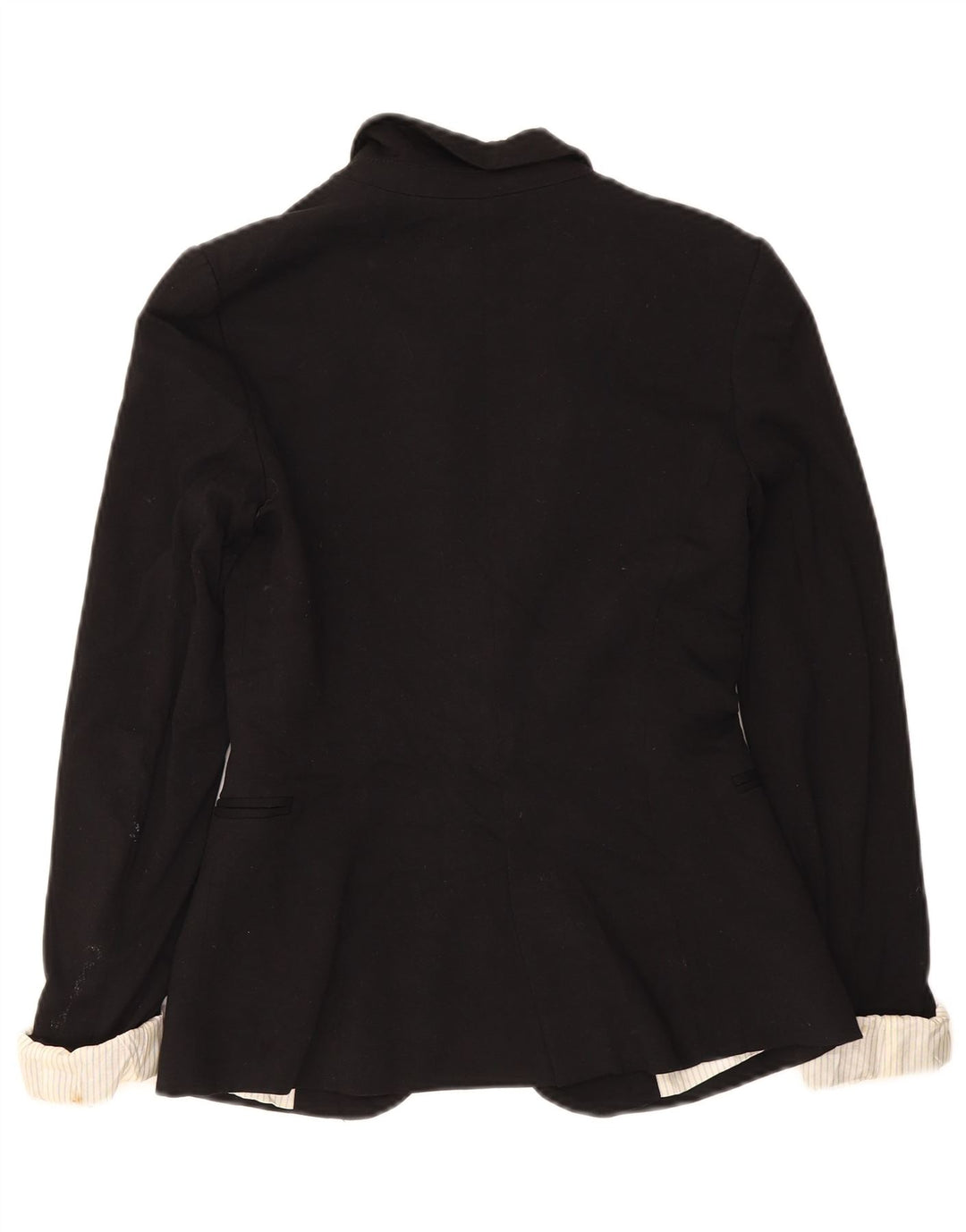 Zara Veste Blazer 1 Bouton Femme UK 6 XS Noir Viscose
