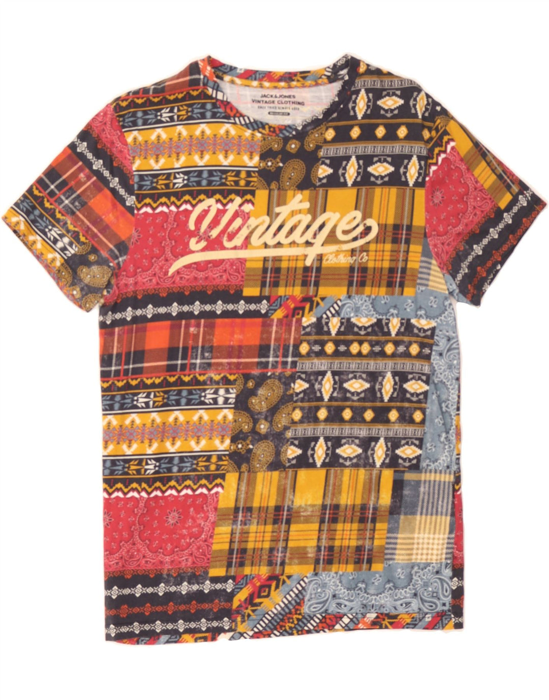 JACK & JONES Womens Graphic T-Shirt Top UK 12 Medium Multicoloured Vintage Jack & Jones and Second-Hand Jack & Jones from Messina Hembry 