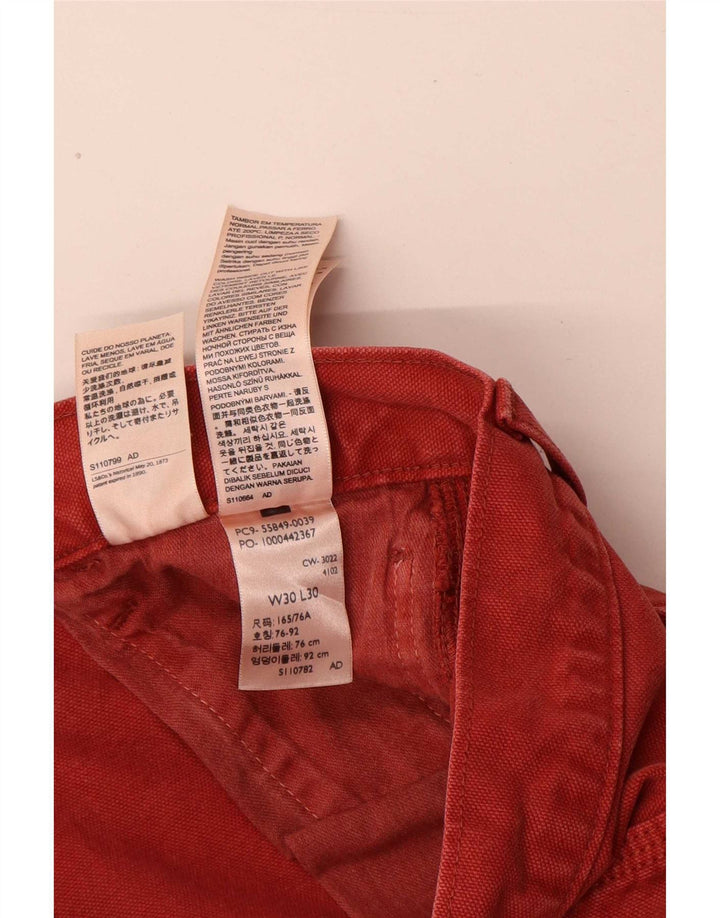 Levi's Mens Cargo Straight Jeans W30 L30 Red Cotton