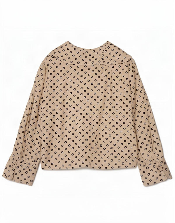 Bluză Vintage pentru femei Crop cu mâneci 3/4 UK 12 Medium Bej pete