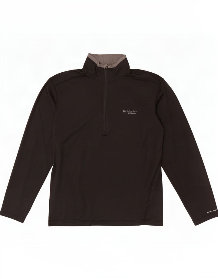 Columbia Mens Omni Dry Zip Neck Pullover Tracksuit Top Medium Black