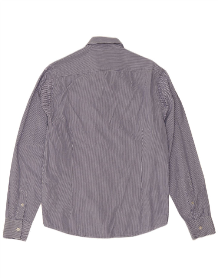 Camicia Uomo Rifle In Cotone Gessato Blu Medio