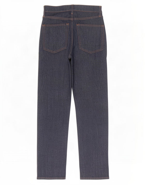 Zara Dame Højtaljede Straight Jeans EU 36 XS W26 L27 Marineblå Bomuld