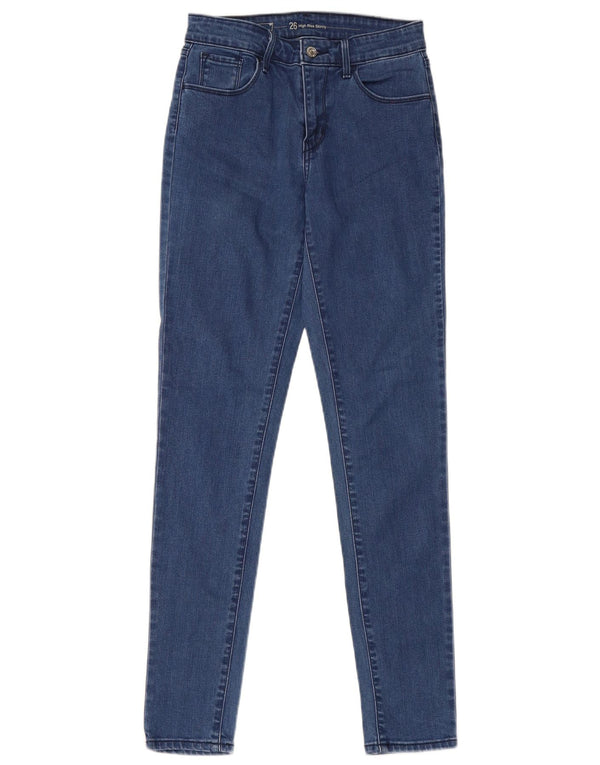 Levi's Womens High Rise Skinny Jeans W26 L30 Blue Cotton