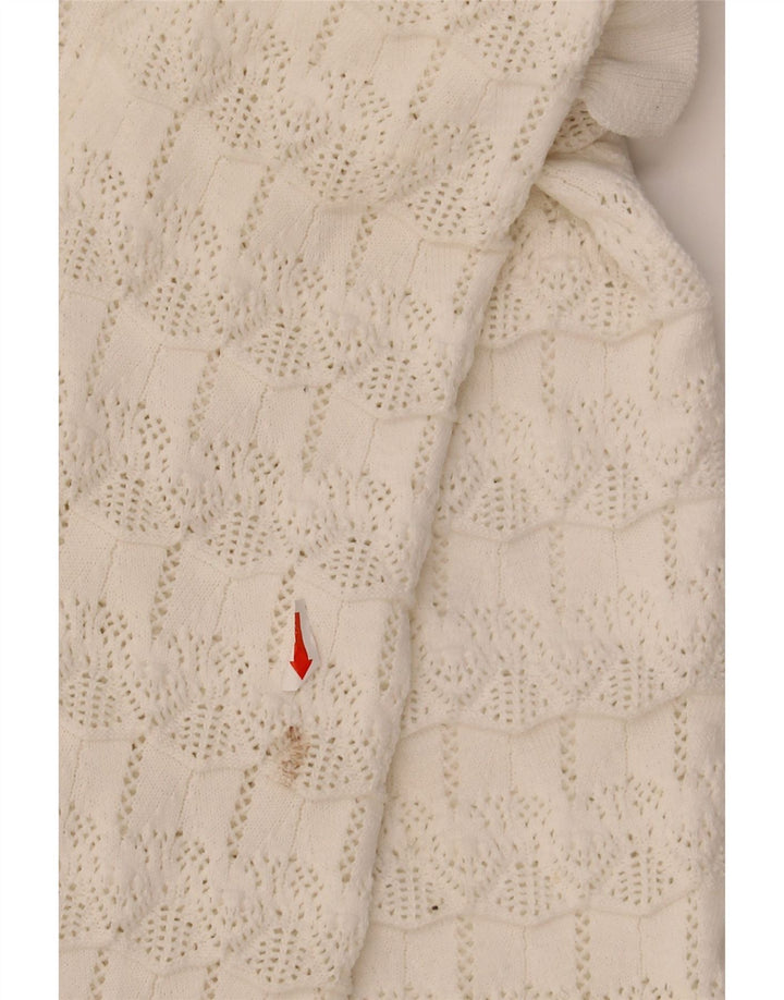 ZARA Womens Crew Neck Jumper Sweater UK 10 Small White Polyester Vintage Zara and Second-Hand Zara from Messina Hembry 