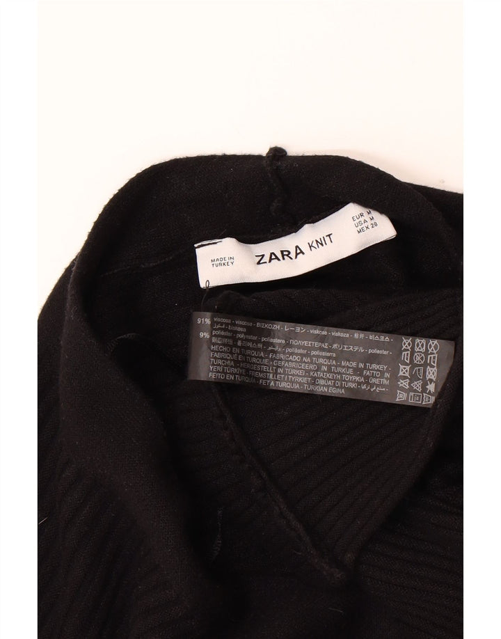 ZARA Womens Oversized Cardigan Sweater UK 14 Medium Black Viscose Vintage Zara and Second-Hand Zara from Messina Hembry 