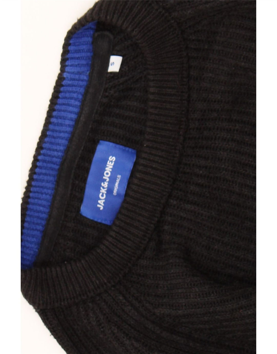 JACK & JONES Mens Crew Neck Jumper Sweater Small Black Vintage Jack & Jones and Second-Hand Jack & Jones from Messina Hembry 